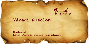 Váradi Absolon névjegykártya